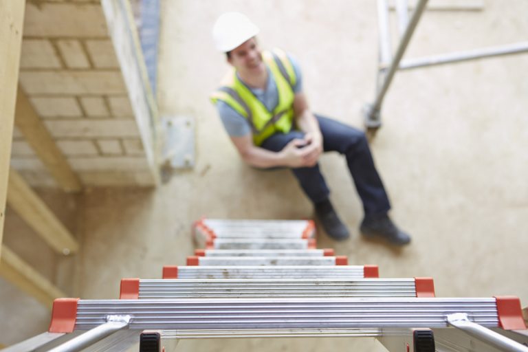 Construction Worker Falling Off Ladder And Injuring Leg Swindon Personal Injury Solicitors
